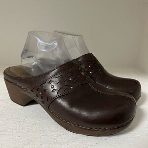 Dansko Dark Brown Leather Mules
